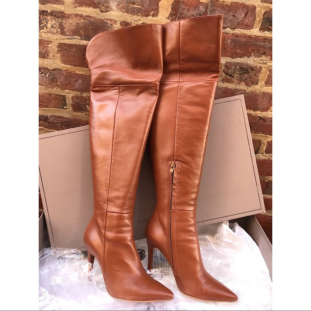 BCBGMAXAZRIA Cognac Knee High Leather Boots - SOLD - Picture 3 of 10